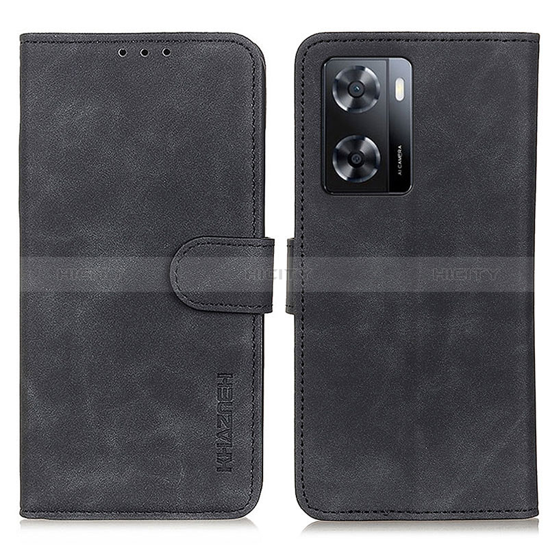 Custodia Portafoglio In Pelle Cover con Supporto K03Z per Oppo A77 4G Nero