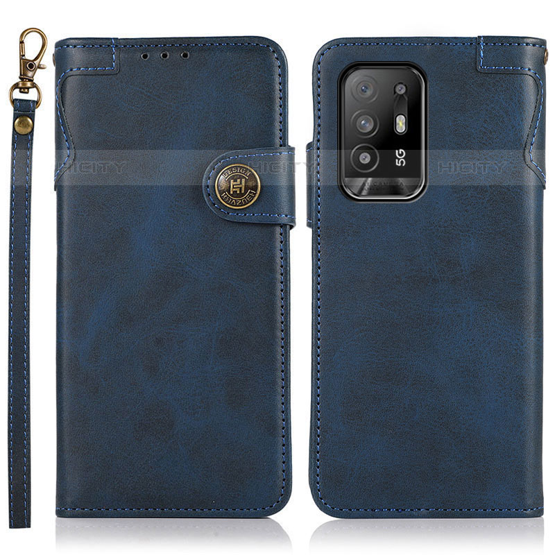 Custodia Portafoglio In Pelle Cover con Supporto K03Z per Oppo A95 5G Blu