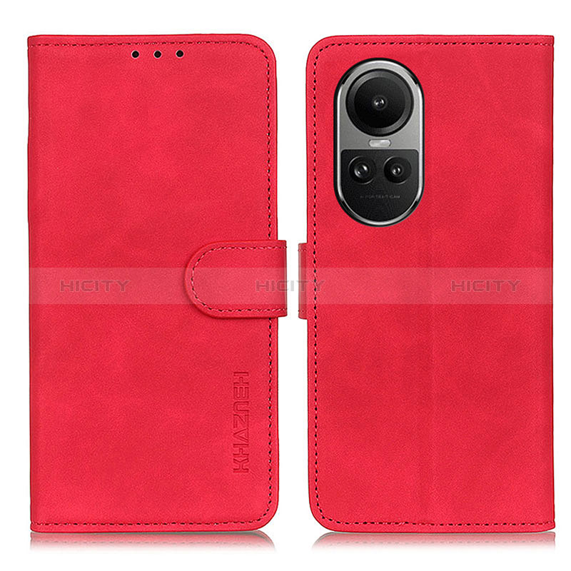 Custodia Portafoglio In Pelle Cover con Supporto K03Z per Oppo Reno10 5G Rosso