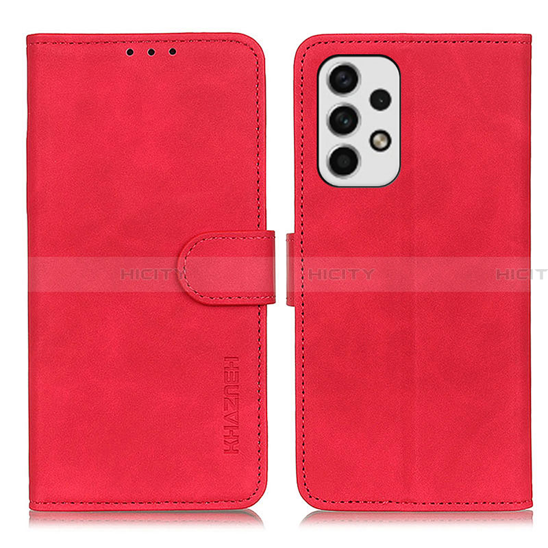 Custodia Portafoglio In Pelle Cover con Supporto K03Z per Samsung Galaxy A23 4G Rosso