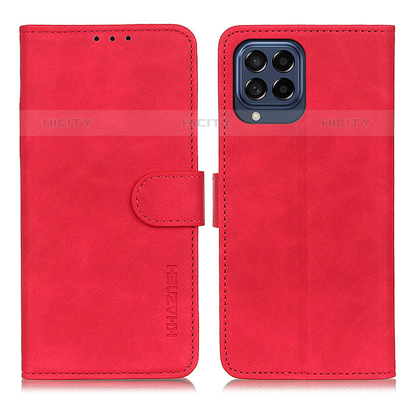 Custodia Portafoglio In Pelle Cover con Supporto K03Z per Samsung Galaxy M53 5G Rosso