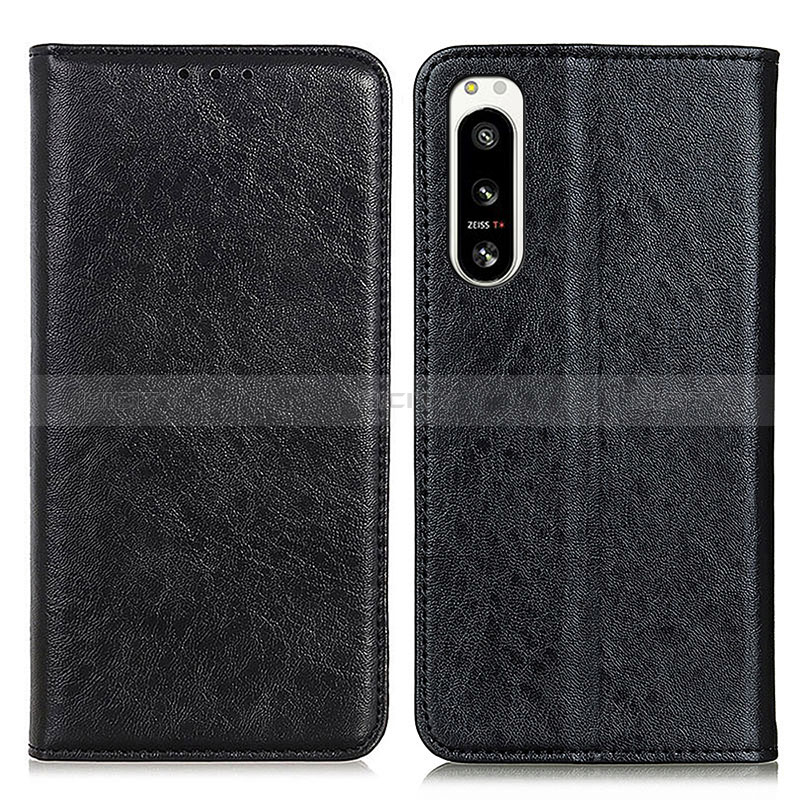 Custodia Portafoglio In Pelle Cover con Supporto K03Z per Sony Xperia 5 IV Nero