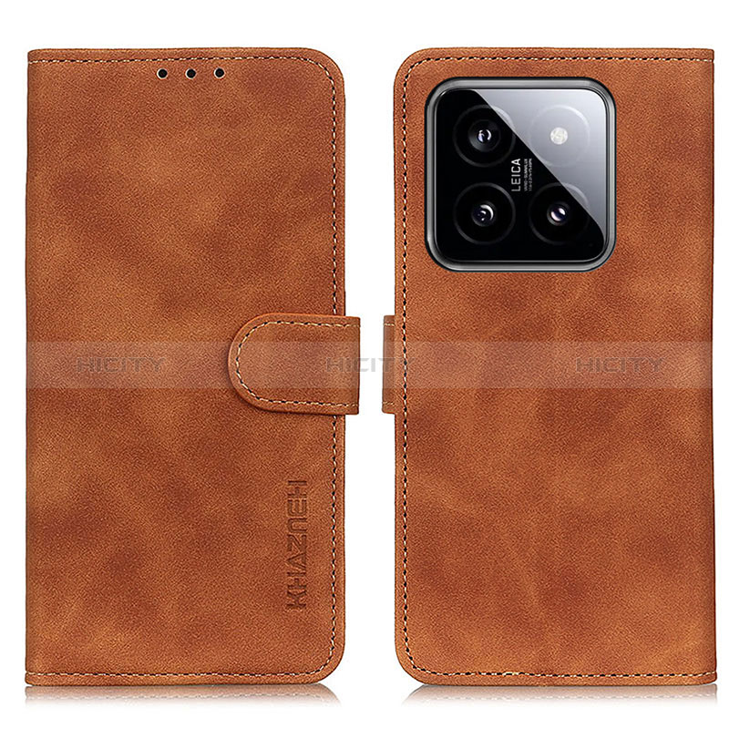 Custodia Portafoglio In Pelle Cover con Supporto K03Z per Xiaomi Mi 14 Pro 5G Marrone