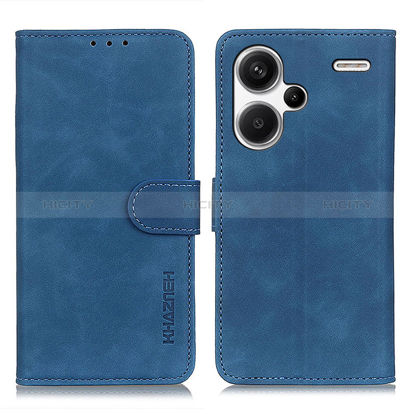 Custodia Portafoglio In Pelle Cover con Supporto K03Z per Xiaomi Redmi Note 13 Pro+ Plus 5G Blu