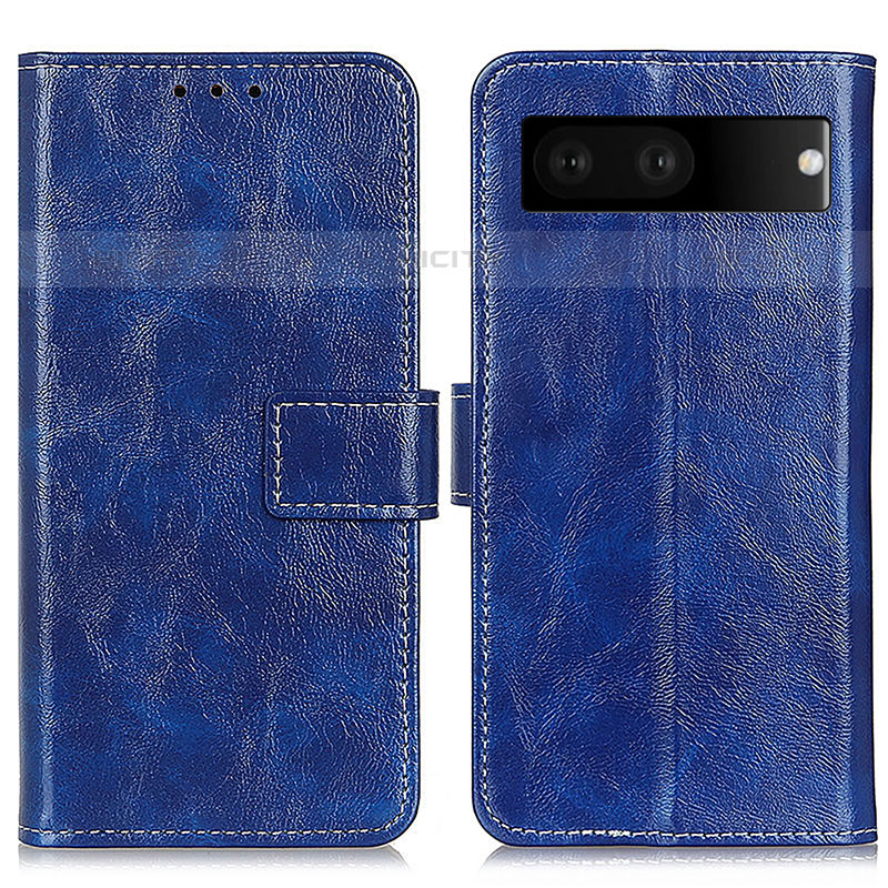 Custodia Portafoglio In Pelle Cover con Supporto K04Z per Google Pixel 7 5G Blu