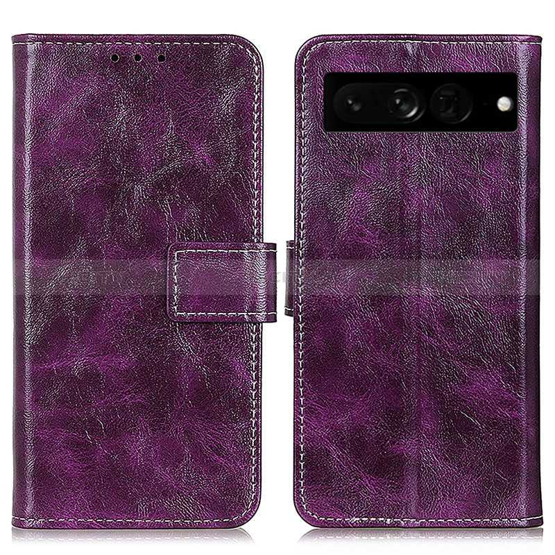 Custodia Portafoglio In Pelle Cover con Supporto K04Z per Google Pixel 7 Pro 5G Viola