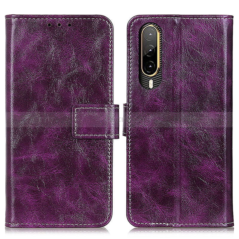 Custodia Portafoglio In Pelle Cover con Supporto K04Z per HTC Desire 22 Pro 5G Viola