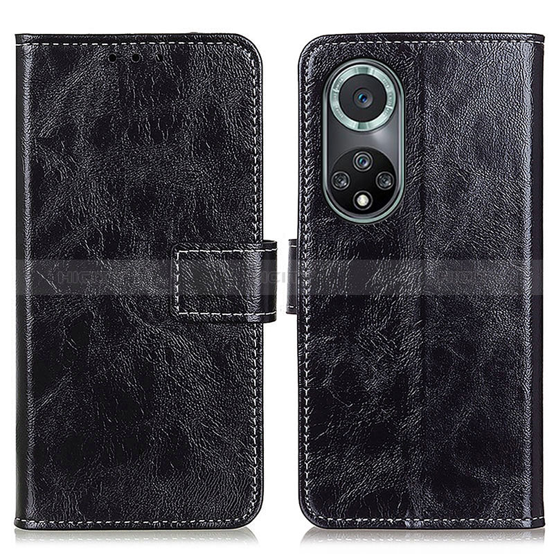 Custodia Portafoglio In Pelle Cover con Supporto K04Z per Huawei Honor 50 Pro 5G Nero