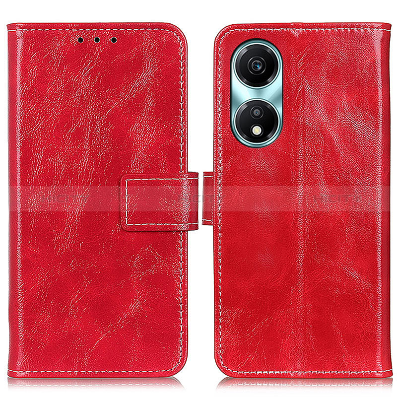 Custodia Portafoglio In Pelle Cover con Supporto K04Z per Huawei Honor X5 Plus Rosso