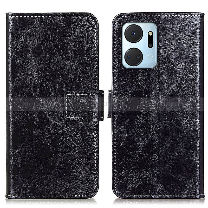 Custodia Portafoglio In Pelle Cover con Supporto K04Z per Huawei Honor X7a Nero