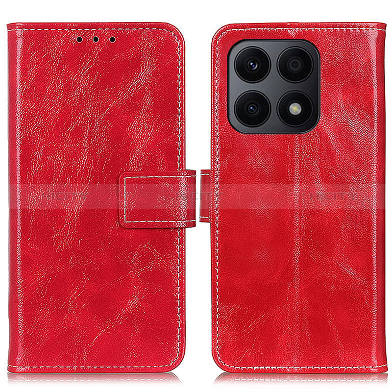 Custodia Portafoglio In Pelle Cover con Supporto K04Z per Huawei Honor X8a 4G Rosso