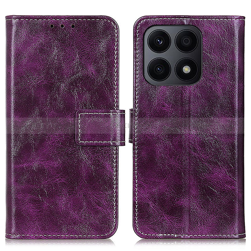 Custodia Portafoglio In Pelle Cover con Supporto K04Z per Huawei Honor X8a 4G Viola