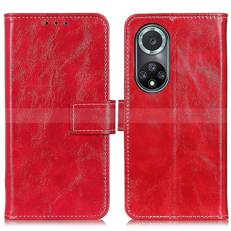 Custodia Portafoglio In Pelle Cover con Supporto K04Z per Huawei Nova 9 Pro Rosso