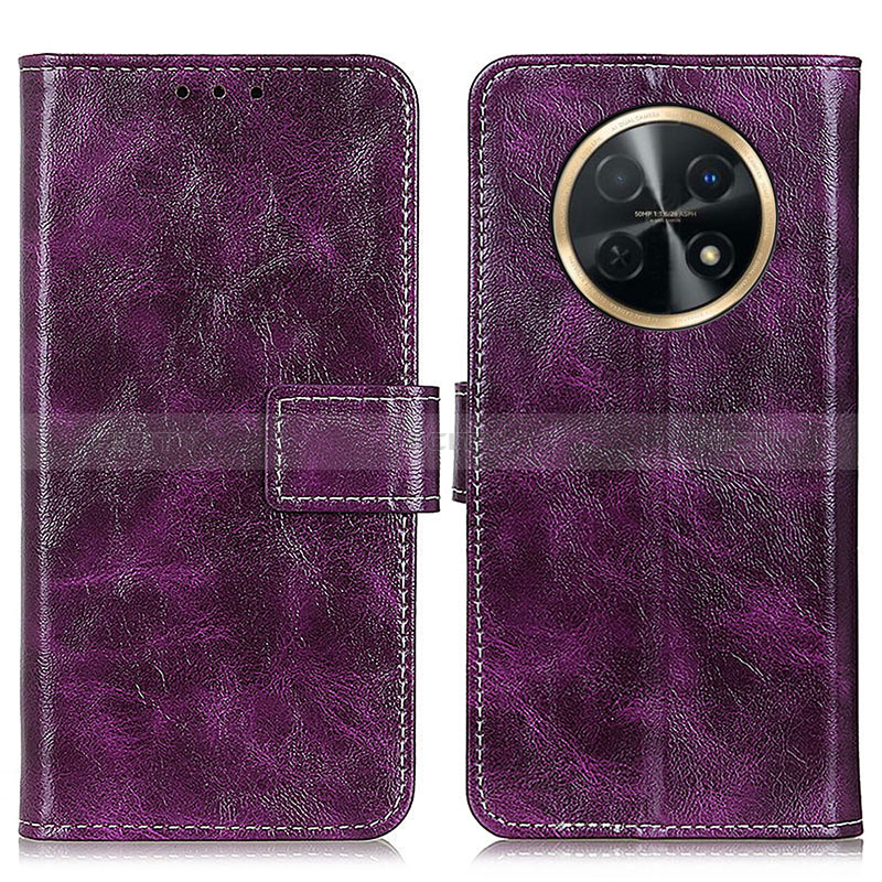 Custodia Portafoglio In Pelle Cover con Supporto K04Z per Huawei Nova Y91 Viola