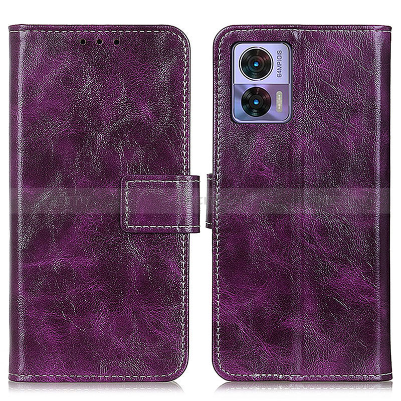 Custodia Portafoglio In Pelle Cover con Supporto K04Z per Motorola Moto Edge 30 Lite 5G Viola