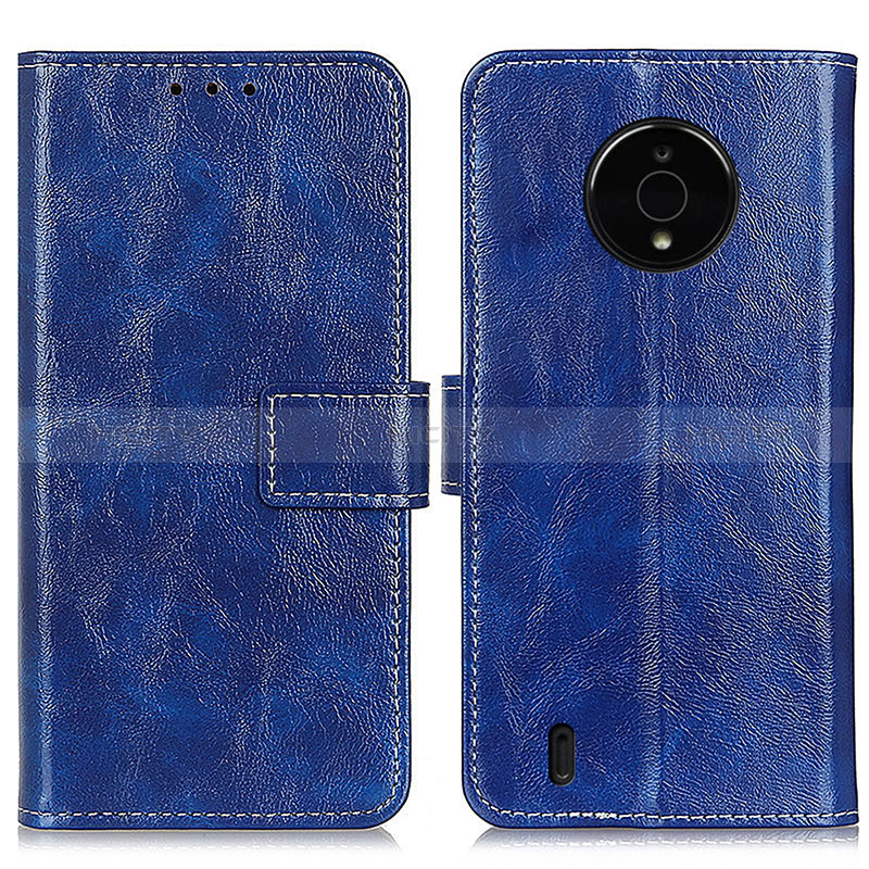 Custodia Portafoglio In Pelle Cover con Supporto K04Z per Nokia C200 Blu