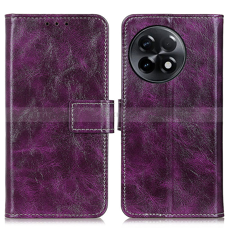 Custodia Portafoglio In Pelle Cover con Supporto K04Z per OnePlus 11R 5G Viola