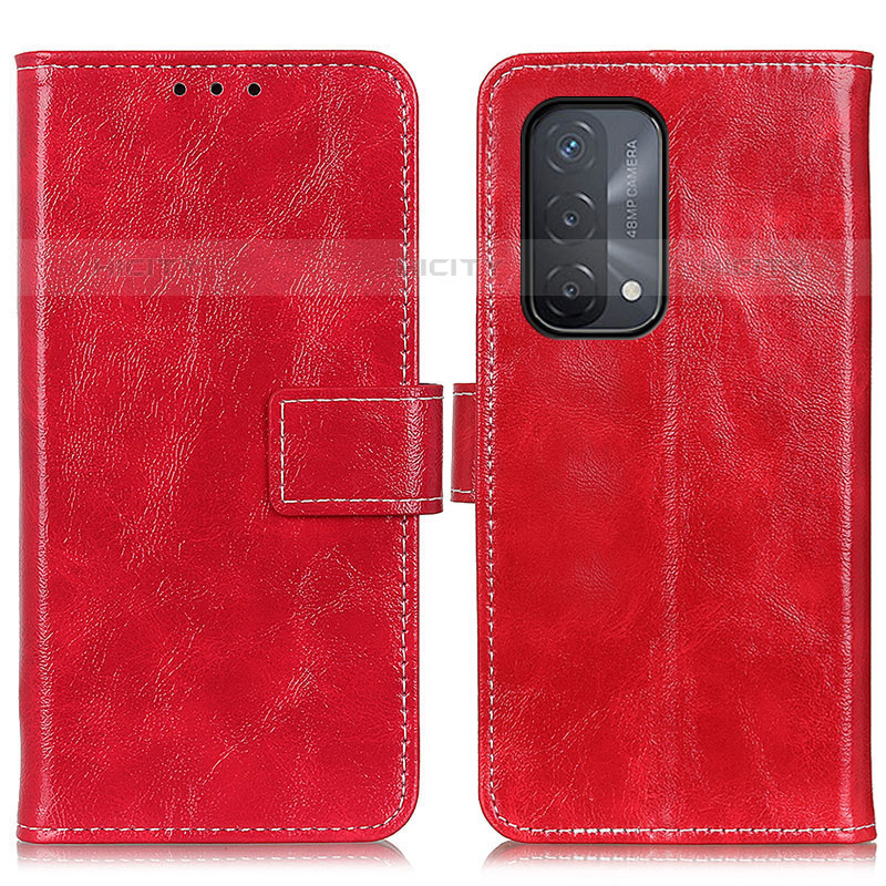 Custodia Portafoglio In Pelle Cover con Supporto K04Z per OnePlus Nord N200 5G Rosso