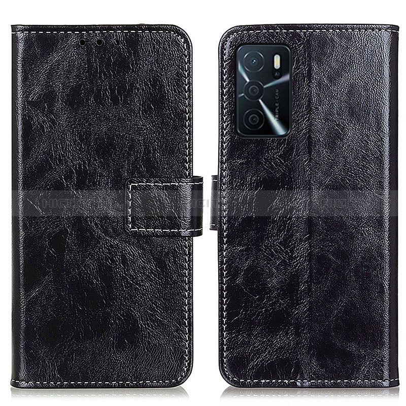 Custodia Portafoglio In Pelle Cover con Supporto K04Z per Oppo A16 Nero