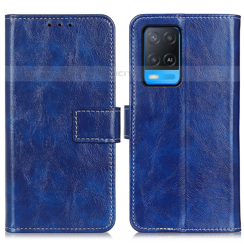 Custodia Portafoglio In Pelle Cover con Supporto K04Z per Oppo A54 4G Blu