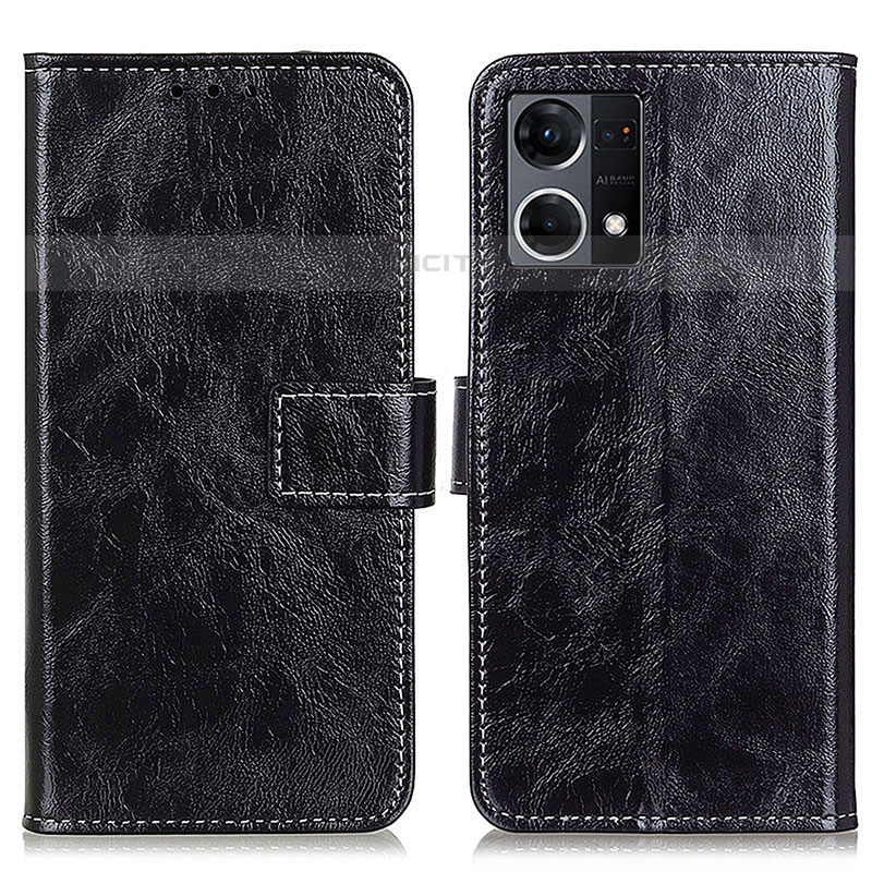 Custodia Portafoglio In Pelle Cover con Supporto K04Z per Oppo F21 Pro 4G Nero