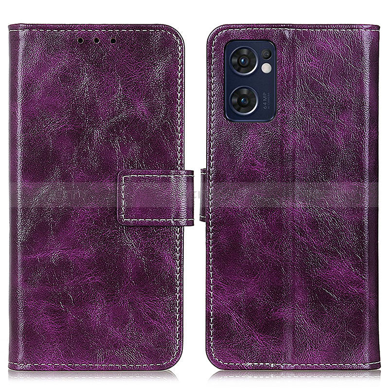 Custodia Portafoglio In Pelle Cover con Supporto K04Z per Oppo Find X5 Lite 5G Viola