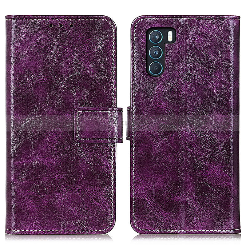 Custodia Portafoglio In Pelle Cover con Supporto K04Z per Oppo K9 Pro 5G Viola