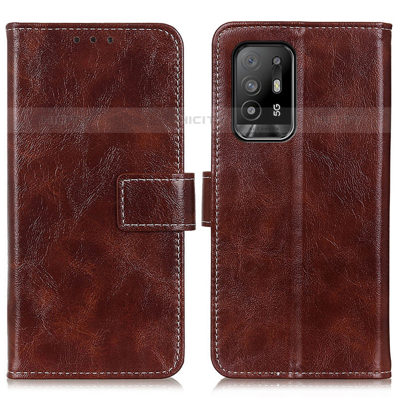 Custodia Portafoglio In Pelle Cover con Supporto K04Z per Oppo Reno5 Z 5G Marrone