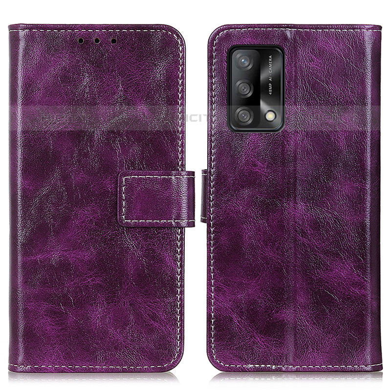 Custodia Portafoglio In Pelle Cover con Supporto K04Z per Oppo Reno6 Lite Viola