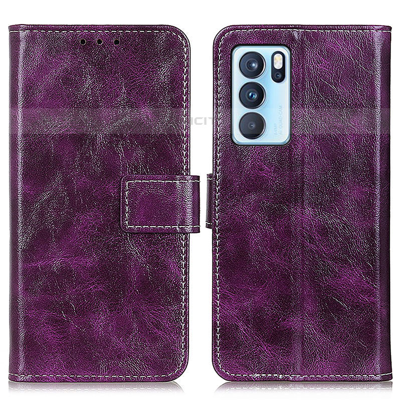 Custodia Portafoglio In Pelle Cover con Supporto K04Z per Oppo Reno6 Pro 5G India