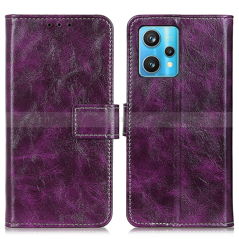 Custodia Portafoglio In Pelle Cover con Supporto K04Z per Realme 9 4G Viola