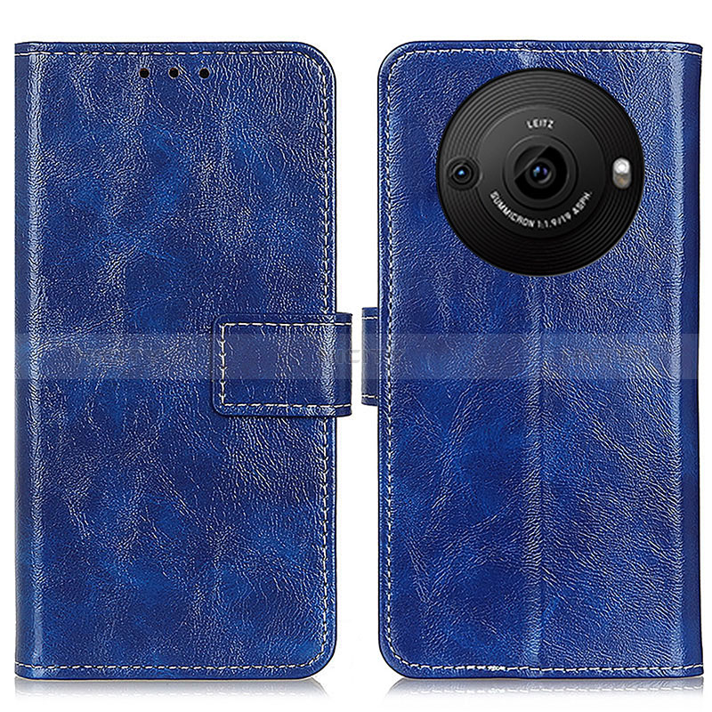 Custodia Portafoglio In Pelle Cover con Supporto K04Z per Sharp Aquos R8 Pro Blu