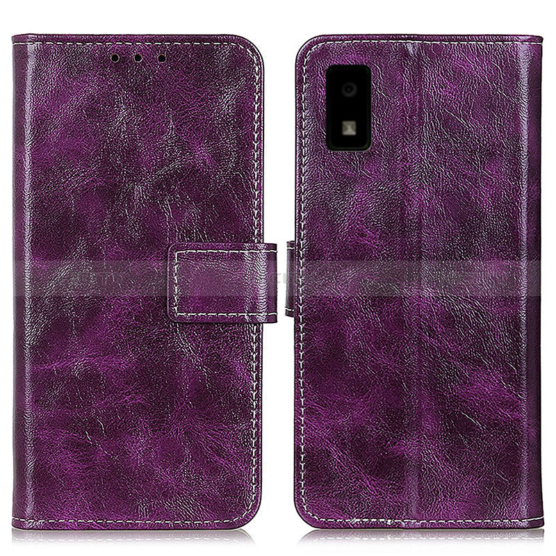 Custodia Portafoglio In Pelle Cover con Supporto K04Z per Sharp Aquos wish Viola