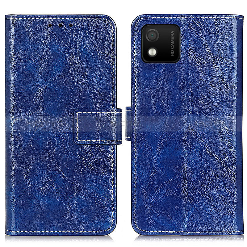 Custodia Portafoglio In Pelle Cover con Supporto K04Z per Wiko Y52 Blu