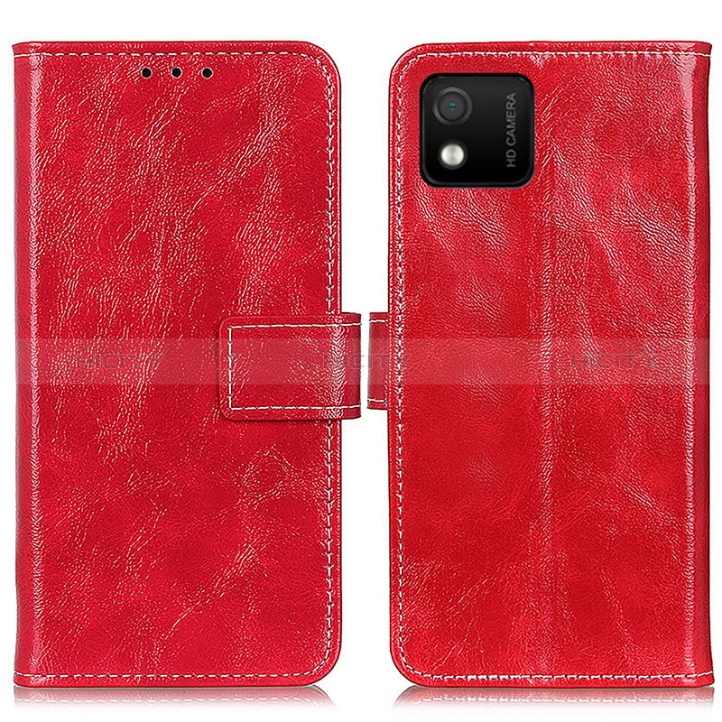 Custodia Portafoglio In Pelle Cover con Supporto K04Z per Wiko Y52 Rosso