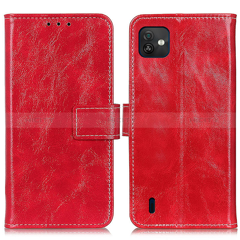 Custodia Portafoglio In Pelle Cover con Supporto K04Z per Wiko Y82 Rosso