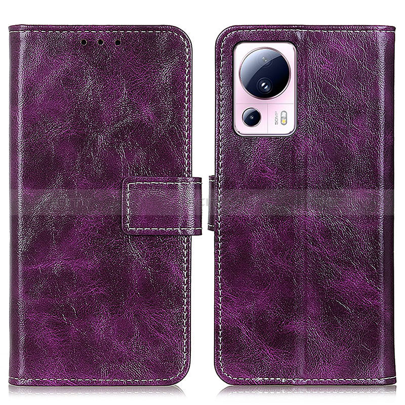 Custodia Portafoglio In Pelle Cover con Supporto K04Z per Xiaomi Civi 2 5G Viola