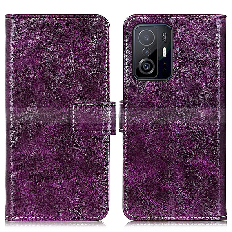 Custodia Portafoglio In Pelle Cover con Supporto K04Z per Xiaomi Mi 11T Pro 5G Viola