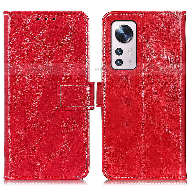 Custodia Portafoglio In Pelle Cover con Supporto K04Z per Xiaomi Mi 12 Lite 5G Rosso