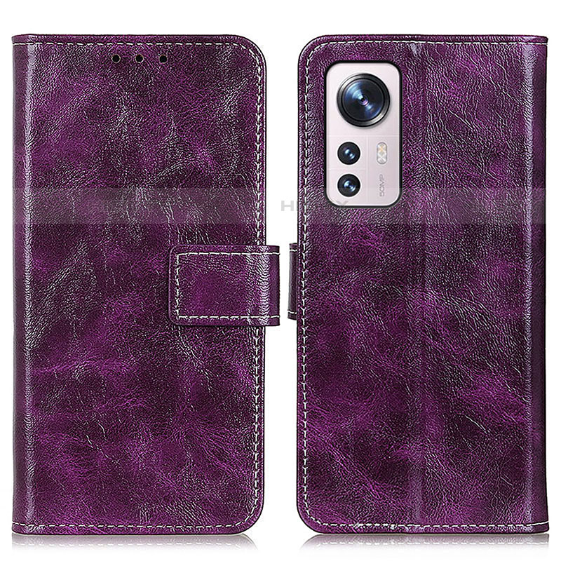 Custodia Portafoglio In Pelle Cover con Supporto K04Z per Xiaomi Mi 12S Pro 5G Viola