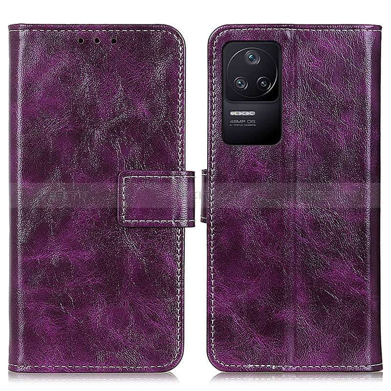 Custodia Portafoglio In Pelle Cover con Supporto K04Z per Xiaomi Poco F4 5G Viola