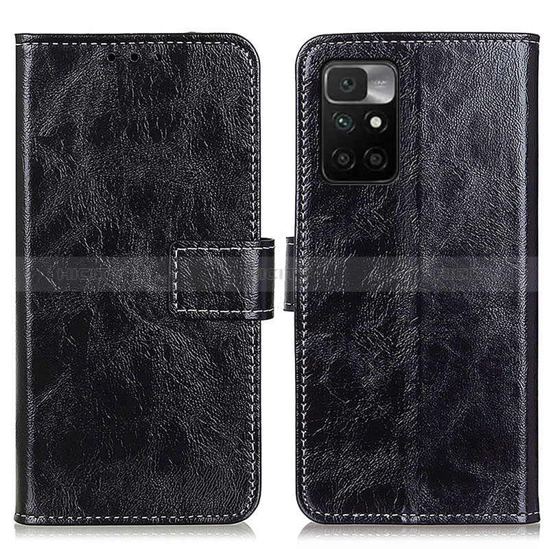 Custodia Portafoglio In Pelle Cover con Supporto K04Z per Xiaomi Redmi 10 4G Nero