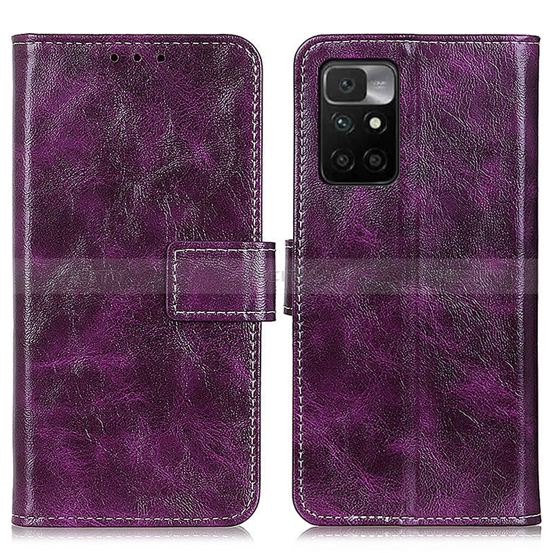 Custodia Portafoglio In Pelle Cover con Supporto K04Z per Xiaomi Redmi 10 4G Viola