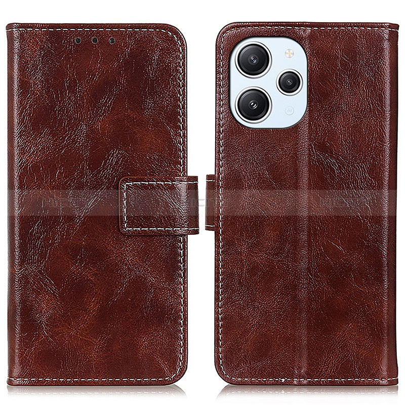 Custodia Portafoglio In Pelle Cover con Supporto K04Z per Xiaomi Redmi 12 4G Marrone