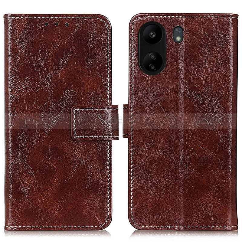 Custodia Portafoglio In Pelle Cover con Supporto K04Z per Xiaomi Redmi 13C Marrone