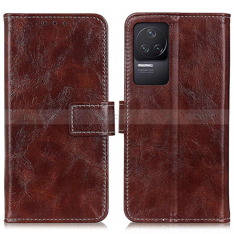 Custodia Portafoglio In Pelle Cover con Supporto K04Z per Xiaomi Redmi K50 Pro 5G Marrone