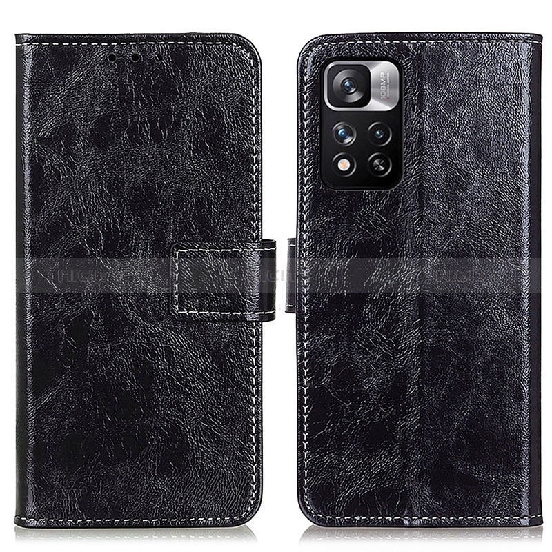 Custodia Portafoglio In Pelle Cover con Supporto K04Z per Xiaomi Redmi Note 11 Pro+ Plus 5G Nero