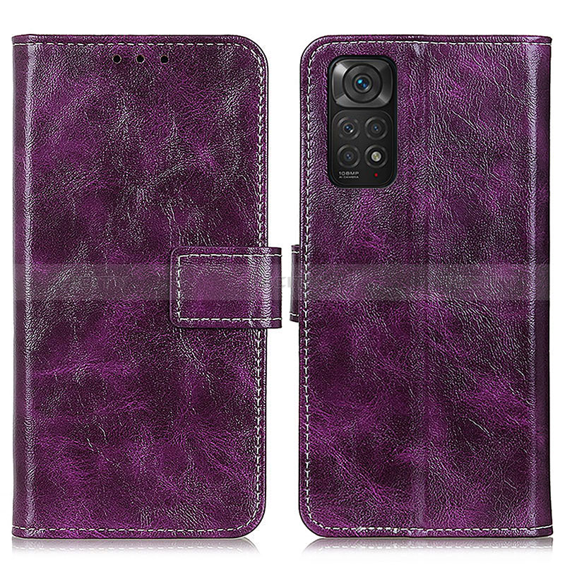 Custodia Portafoglio In Pelle Cover con Supporto K04Z per Xiaomi Redmi Note 11S 4G Viola