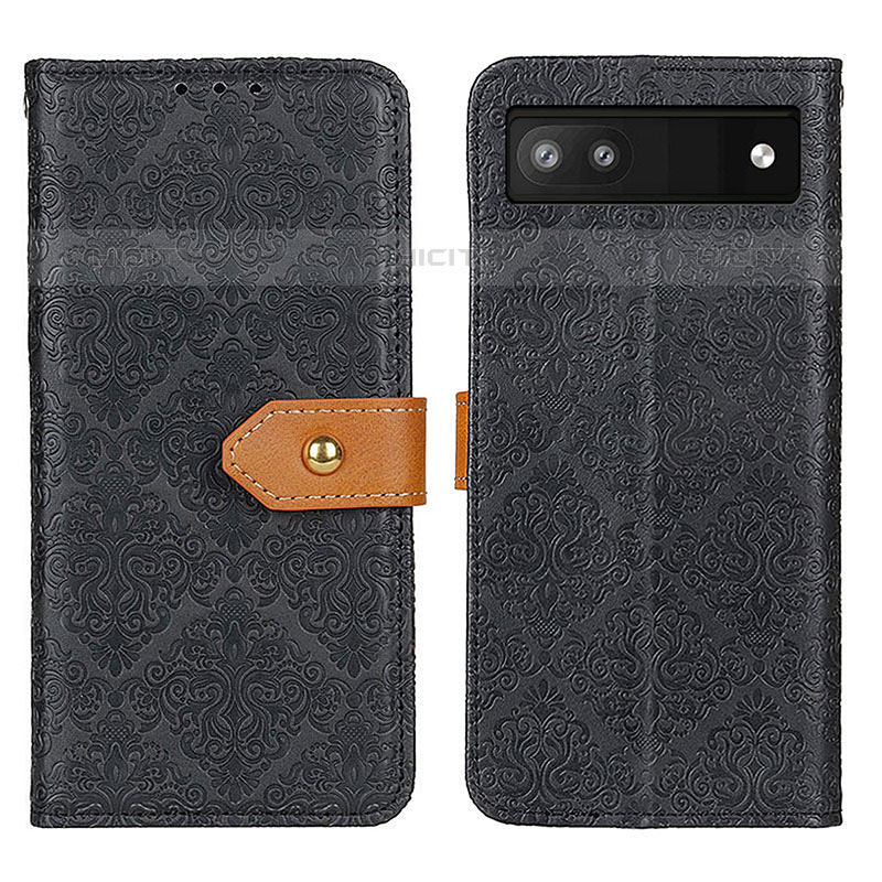 Custodia Portafoglio In Pelle Cover con Supporto K05Z per Google Pixel 6a 5G Nero