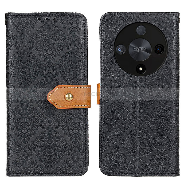 Custodia Portafoglio In Pelle Cover con Supporto K05Z per Huawei Honor Magic6 Lite 5G Nero